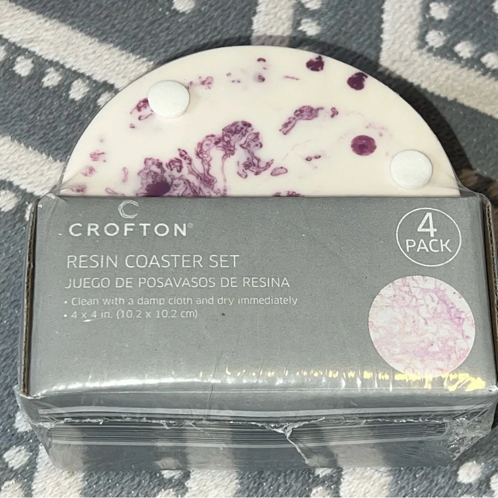 4 pack resin marbled coasters